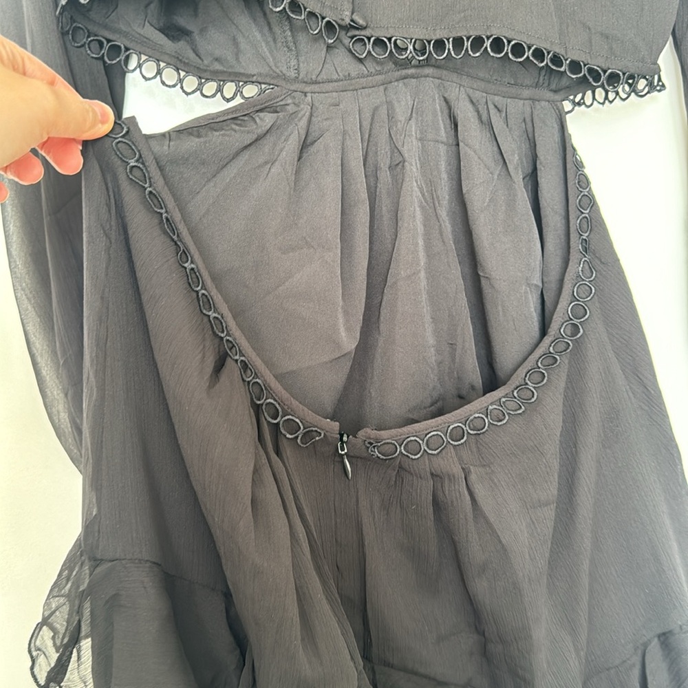 ASOS Black Ruffle Mini Dress - Picture 10 of 12